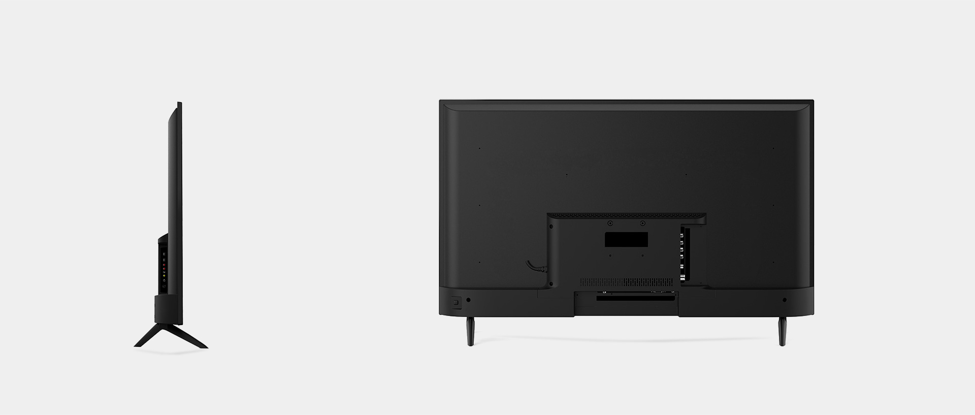 康冠D1系列液晶电视产品特性：OD22超薄设计，圆润简洁背板；极窄边框，舒适观影体验(多色可选)；月牙底座，精致美观(多种底座可选)。
