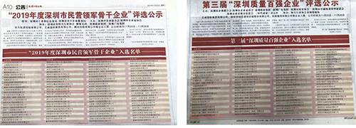 康冠荣获“深圳市民营领军骨干企业”称号
